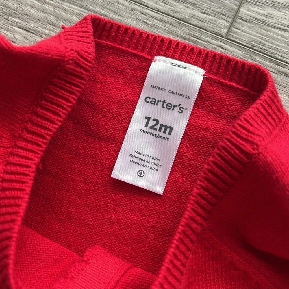 NWT Carter's Red Cardigan Button Up Size 12 Months